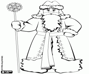 Coloriage Ded Moroz, une tradition slave