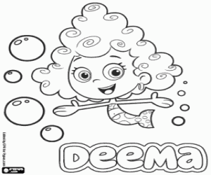 Coloriage Deema la sirène, Bubble Guppies