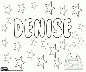 Coloriage Denise, nom français et anglais
