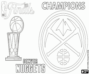 Coloriage Denver Nuggets, champion NBA 2023