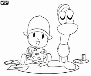 Coloriage Les dessins de Pocoyo et Pato