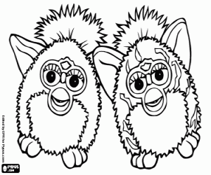 Coloriage Deux furbys drôles