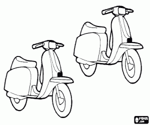 Coloriage Deux motos scooter