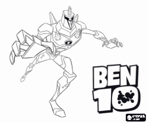 Coloriage Diamondhead, un alien de Ben 10