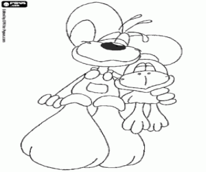 Coloriage Diddl la souris et un petit corbeau