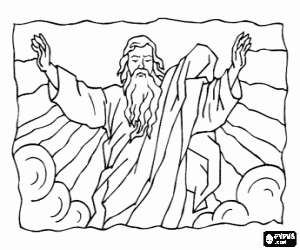 Coloriage Dieu le Père au plus haut