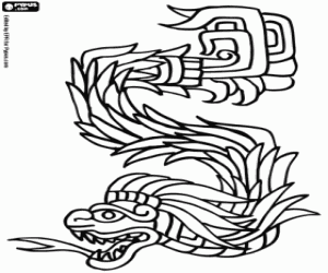 Coloriage Le Dieu Maya de Kukulkan