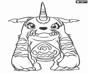 Coloriage Le digimon Gabumon