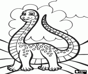 Coloriage Dinosaure femelle à pois