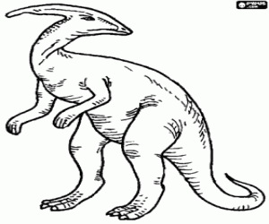 Coloriage Dinosaure herbivore, parasaure