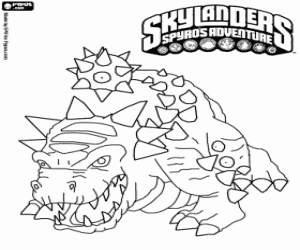 Coloriage Le dinosaure Skylander Bash