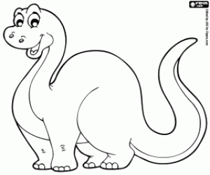 Coloriage Dinosaure souriant