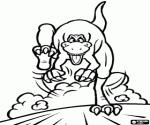 Coloriage Dinosaure T-Rex, vu de face