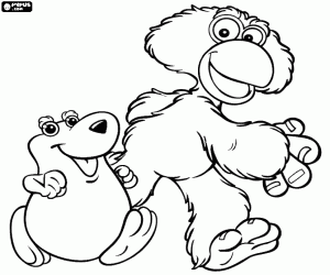 Coloriage Dito et Feito, personnages de Cocoricó