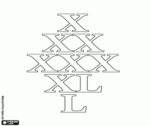 Coloriage Les dizaines romains de 10 à 50