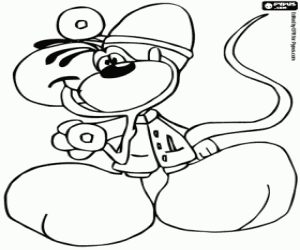Coloriage Le docteur Diddl, la docteur souris