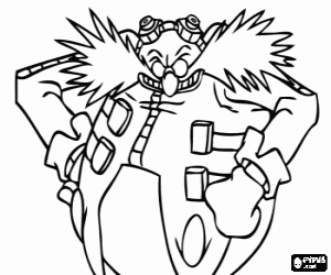 Coloriage Docteur Eggman, un ennemi de Sonic