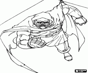 Coloriage Docteur Fatalis, un supervilain