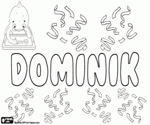 Coloriage Dominik, nom masculin
