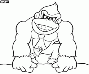 Coloriage Donkey Kong, gorille de Nintendo