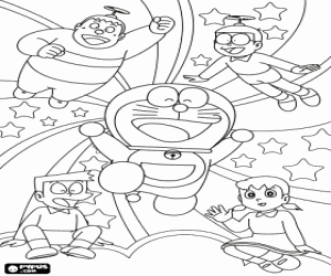 Coloriage Doraemon et ses amis