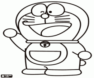 Coloriage Doraemon, le chat magique
