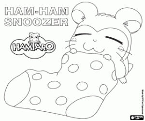 Coloriage Dormeur, un Ham-Ham somnolent
