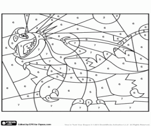 Coloriage Dragon d'Astrid avec numéros