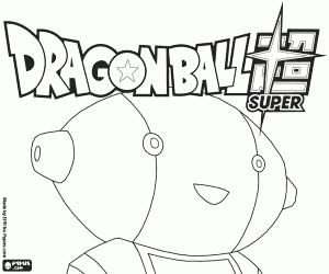 Coloriage Dragon Ball Super, logo et robot
