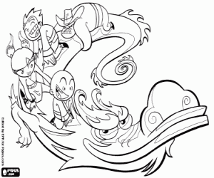 Coloriage Le dragon Dojo avec les Xiaolin
