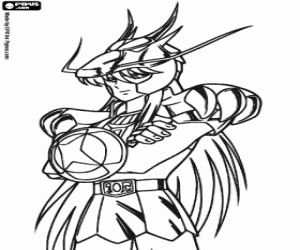 Coloriage Dragon Shiryu, Saint Seiya
