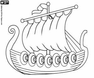 Coloriage Drakkar, un bateau viking