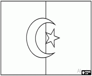 Coloriage Drapeau d'Algérie
