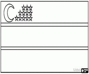 Coloriage Drapeau d'Ouzbékistan