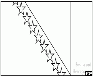 Coloriage Drapeau de la Bosnie-Herzégovine