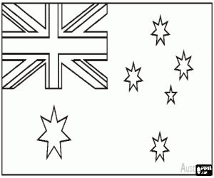 Coloriage Drapeau de l'Australie