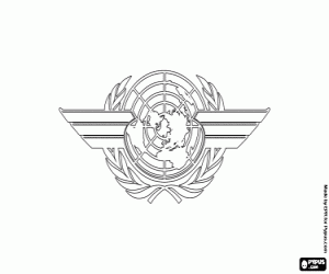 Coloriage Le drapeau de l'Aviation civile