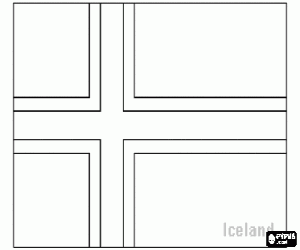Coloriage Drapeau de l'Islande