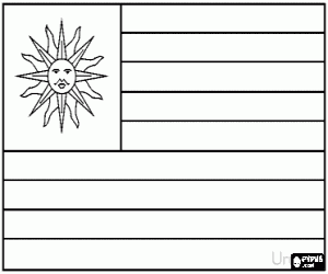 Coloriage Drapeau de l'Uruguay