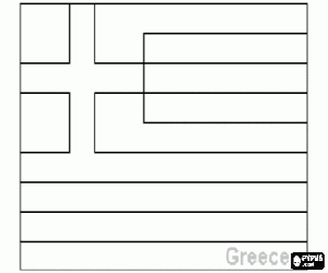 Coloriage Drapeau de la Grèce