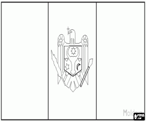 Coloriage Drapeau de la Moldavie ou la Moldova