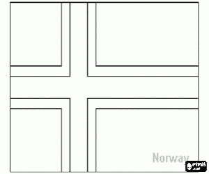 Coloriage Drapeau de la Norvège