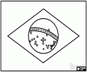 Coloriage Drapeau de le Brésil