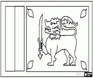 Coloriage Drapeau de le Sri Lanka