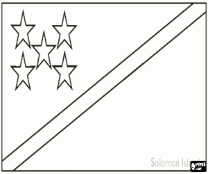 Coloriage Drapeau de les Salomon ou les îles Salomon