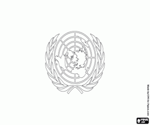 Coloriage Le drapeau de ONU