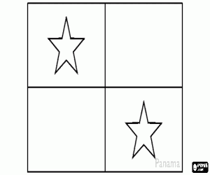 Coloriage Drapeau de Panamá ou Panama 
