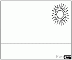 Coloriage Drapeau du Rwanda ou Ruanda