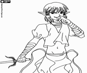 Coloriage Dren, personnage de Tokyo Mew Mew