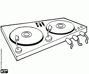 Coloriage Dual platine vinyle pour DJ